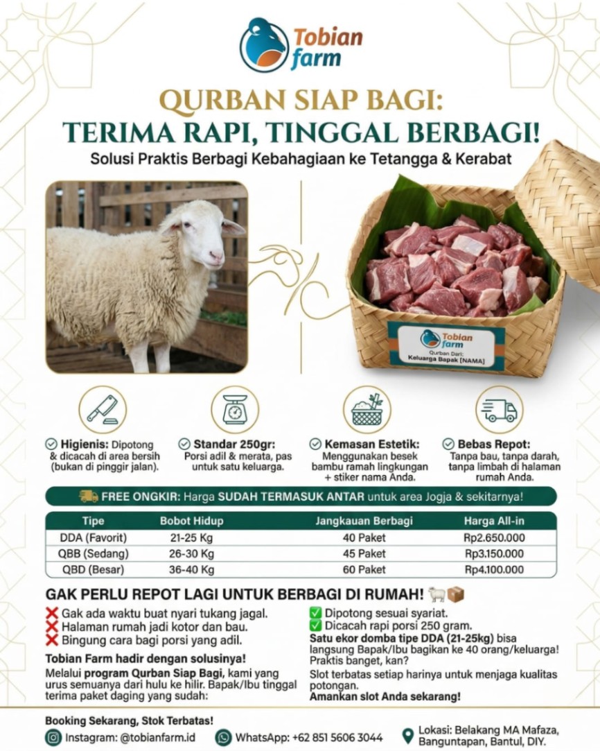 Qurban Siap Bagi: Terima Rapi, Tinggal Berbagi Tanpa Ribet di Rumah